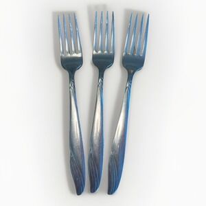 SURF Stainless by Oneida Ltd 7 3/8 Inch (set of 3) Dinner Forks Rare Flatware‎